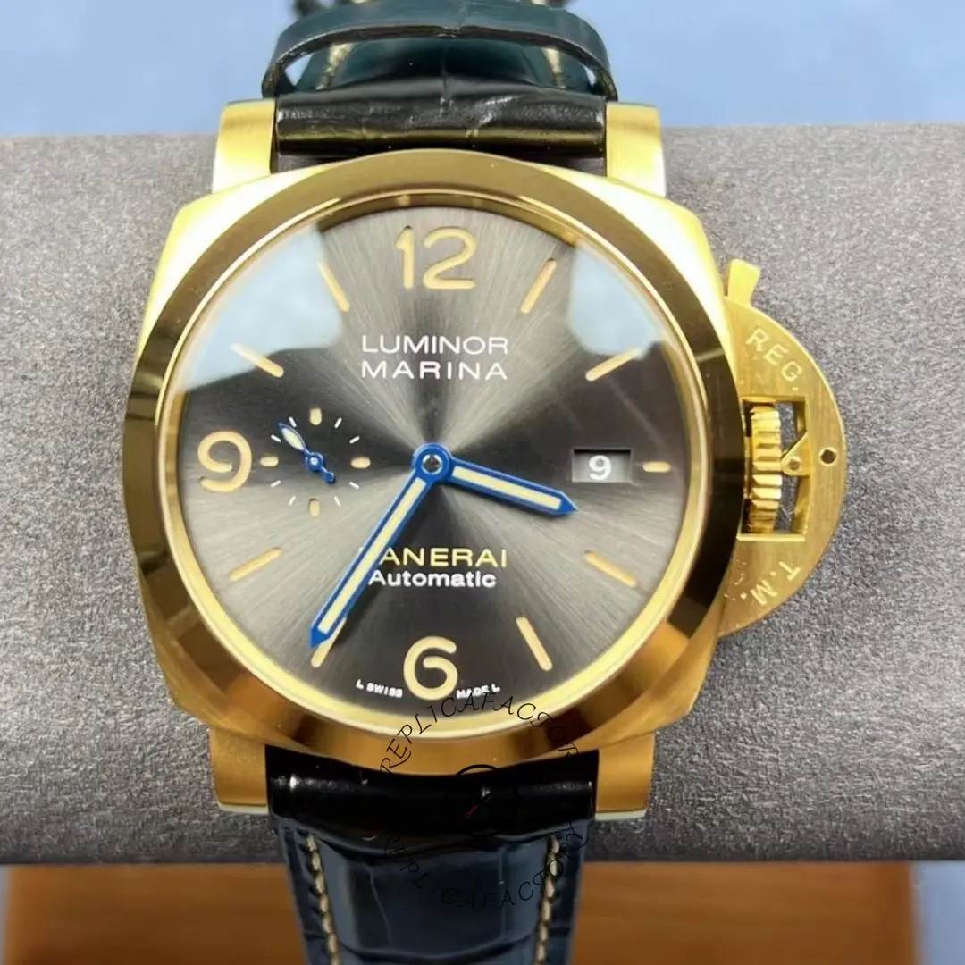 Panerai PAM01115 Luminor Marina 44 Yellow Gold Replica Grey Dial - QualitySwissReplica