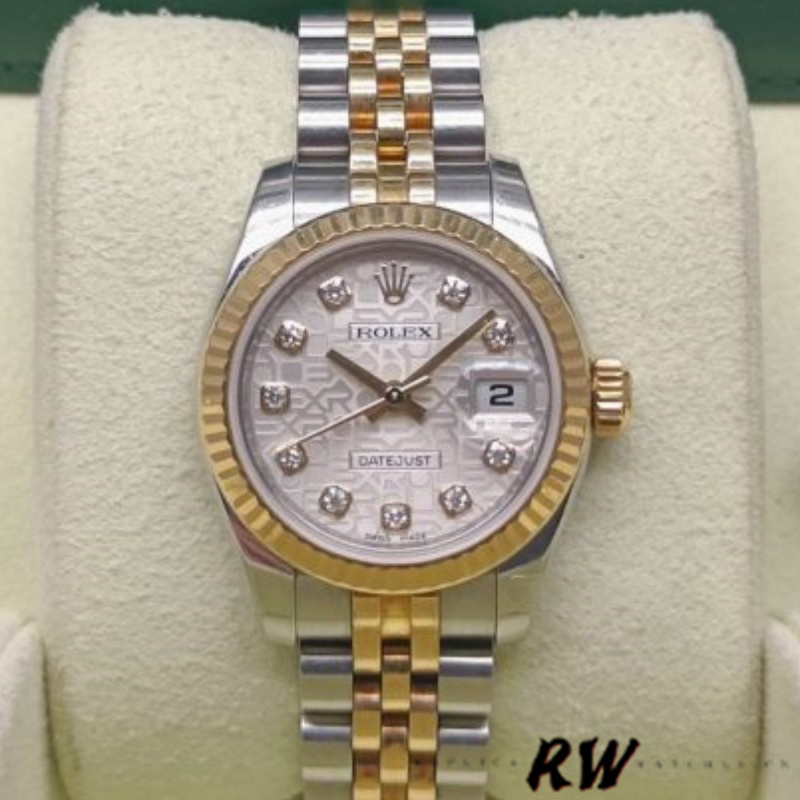 Rolex Datejust 179173 Silver Jubilee Diamond Dial Fluted Bezel 26MM Lady Replica Watch - QualitySwissReplica