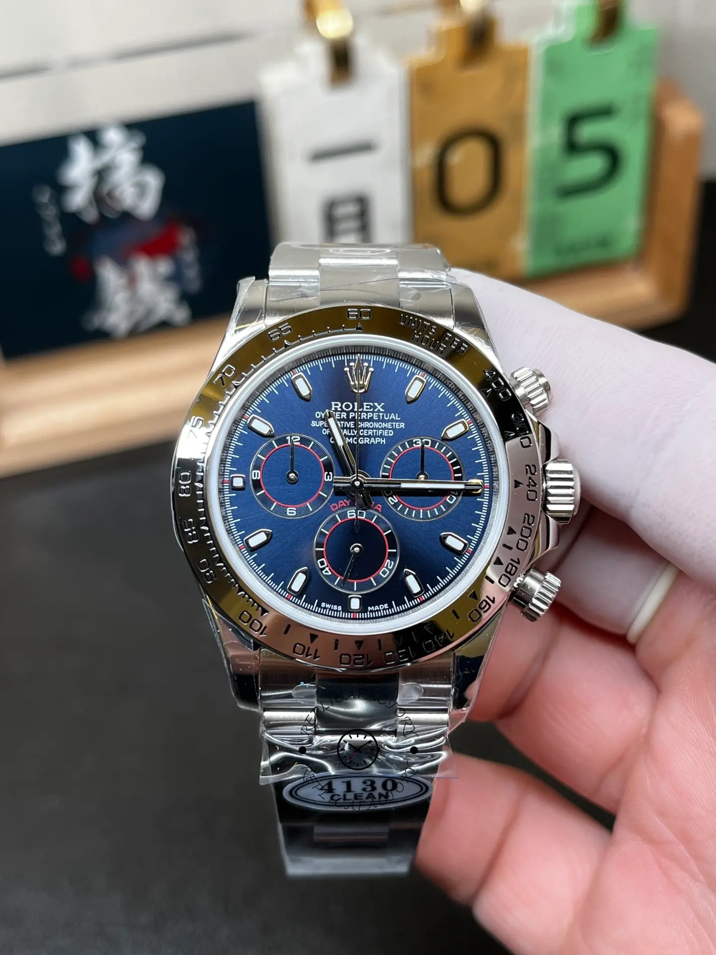 Rolex Cosmograph Daytona 116509 Blue Index Dial 40MM Mens Replica Watch - QualitySwissReplica