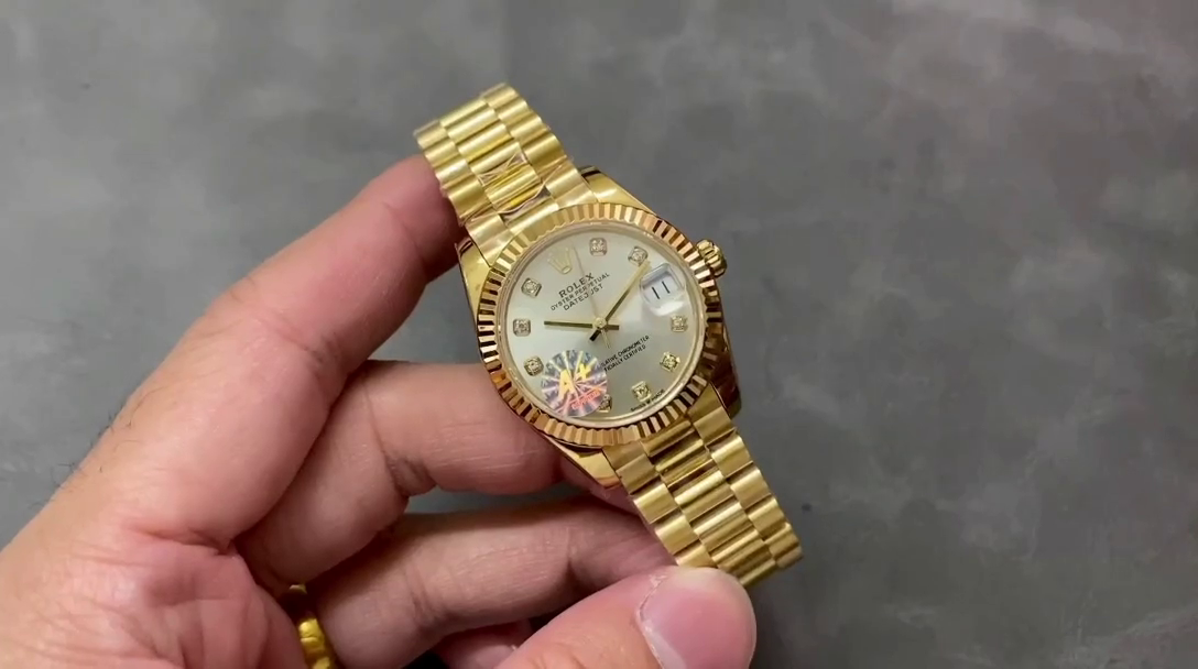 Rolex Datejust 31 Yellow Gold Silver Diamond Dial M278278 0034 Women's Watch - QualitySwissReplica
