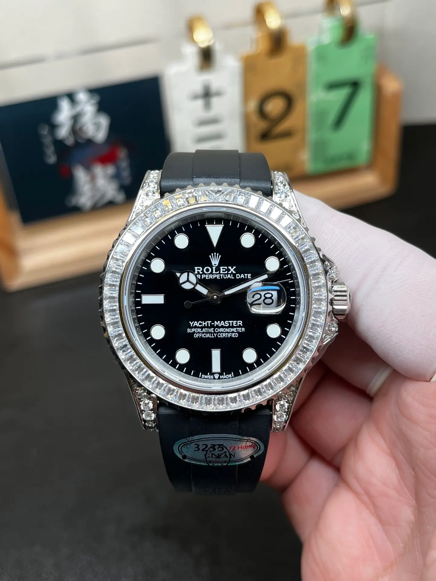 Rolex Yacht Master White Gold 42mm 226679TBR Bagutte bezel Black Dial - QualitySwissReplica