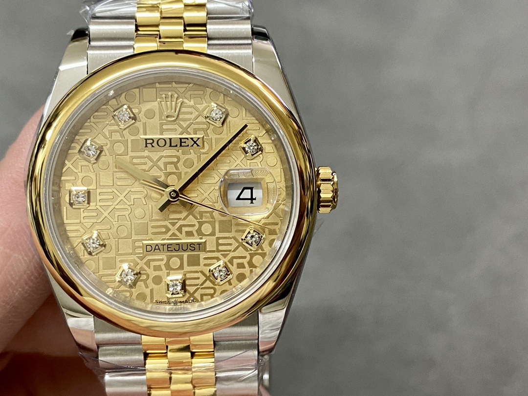 Rolex Datejust 36 Champagne Diamond 116203 0173 Women's Watch - QualitySwissReplica