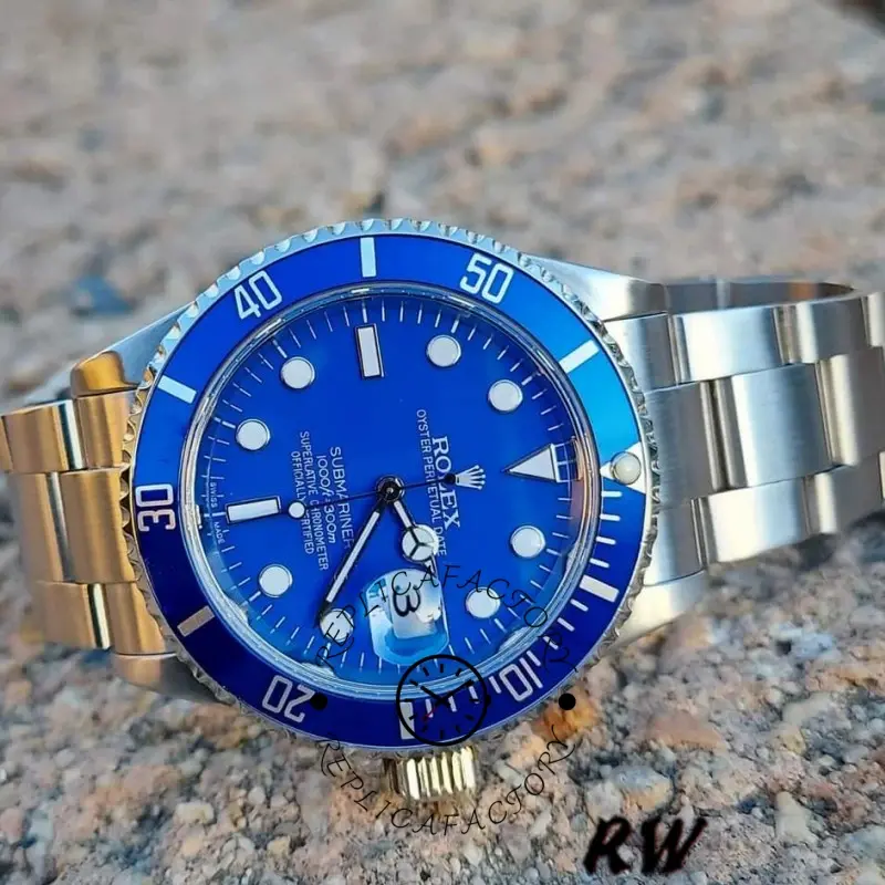Rolex Submariner 16610 Stainless Steel Blue Bezel Blue Dial 40mm Mens Replica Watch - QualitySwissReplica