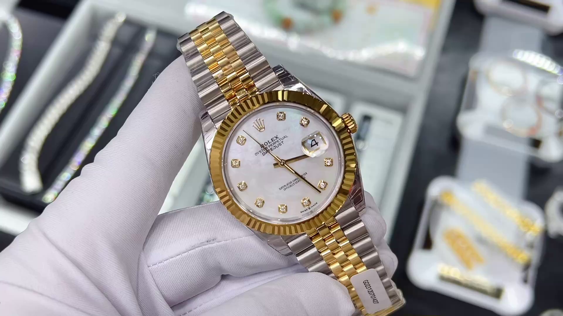 Rolex Datejust 179173 White MOP Dial Fluted Bezel 26MM Lady Replica Watch - QualitySwissReplica