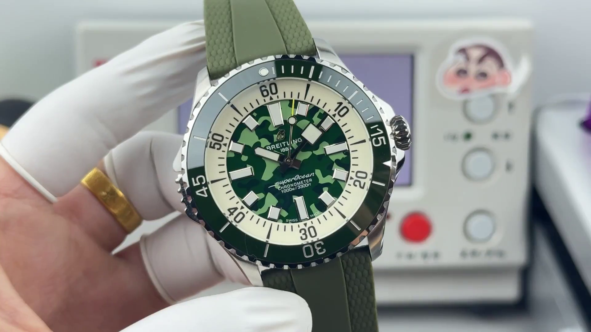 Breitling Superocean E10379D31L1S1 Replica Green Camouflage Watch - QualitySwissReplica