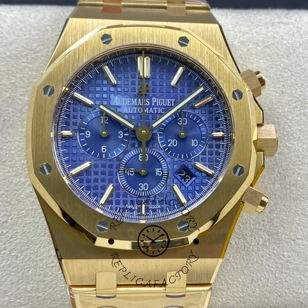AP Royal Oak 26320BA.OO.1220BA.02 Chronograph Yellow Gold 1:1 Clone Blue Dial - QualitySwissReplica