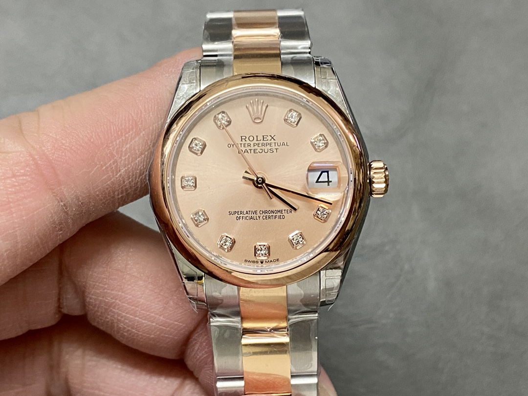 Rolex Datejust 31 Everose Gold Rose Diamond Dial M278241 0023 Women's Watch - QualitySwissReplica