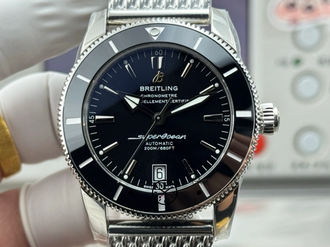 Breitling Superocean Heritage AB2010121B1A1 Replica Stainless Steel Black Dial - QualitySwissReplica