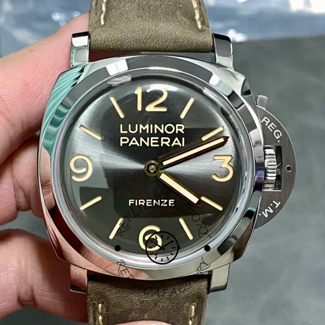1:1 Clone Panerai Luminor 1950 3 Days Firenze PAM00605 Steel Anthracite Dial - QualitySwissReplica