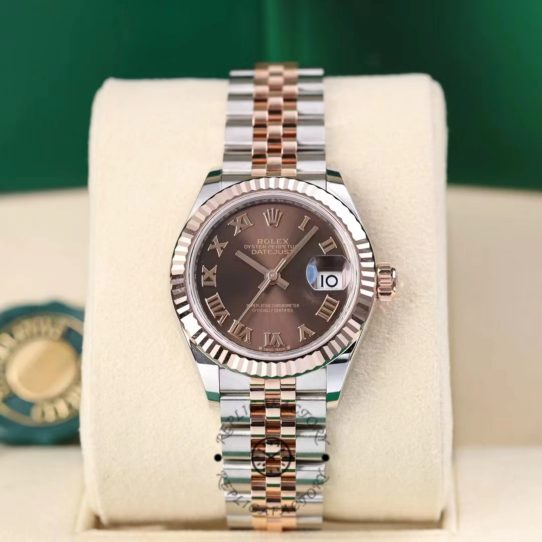 Rolex Datejust 28 Chocolate Index Steel & Rose Gold m279171 0009 Women's Watch - QualitySwissReplica