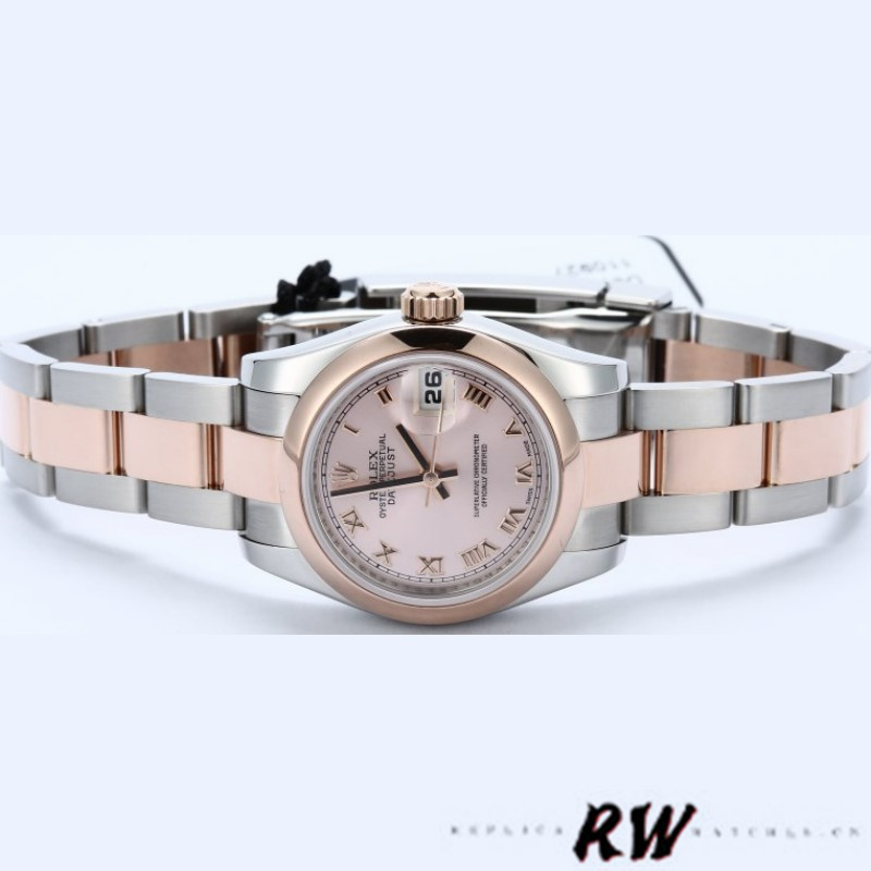Rolex Datejust 179161 Stainless Steel and Everose Gold Pink Roman Dial 26MM Lady Replica Watch - QualitySwissReplica