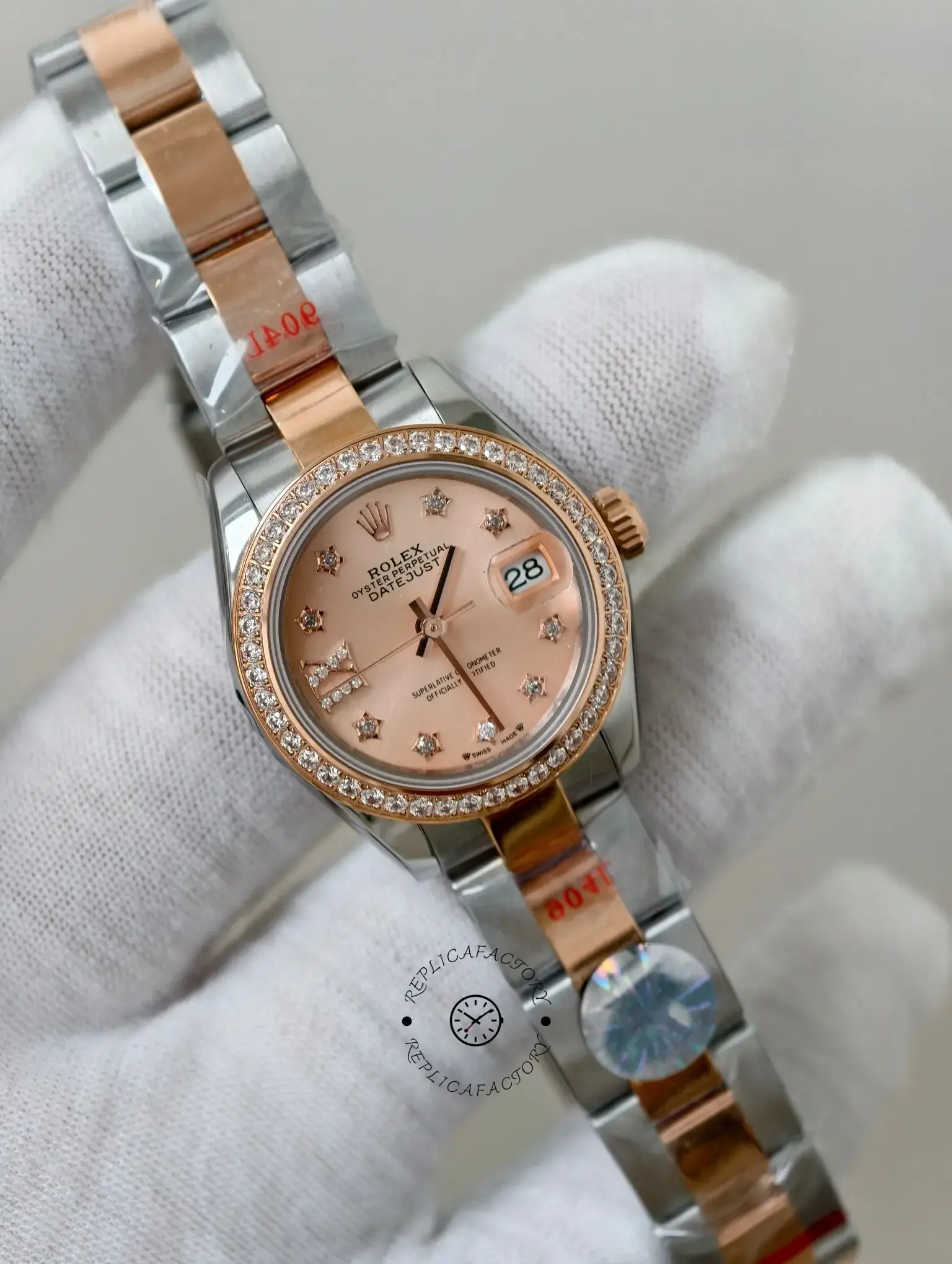 Rolex Lady-Datejust 28 Two-Tone Oyster Steel Strap 279381RBR-0028 Replica - QualitySwissReplica