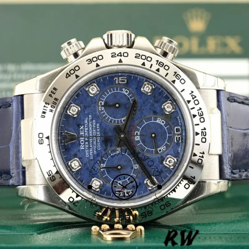 Rolex Daytona 116519 Sodalite diamonds dial 40mm Mens Replica Watch - QualitySwissReplica