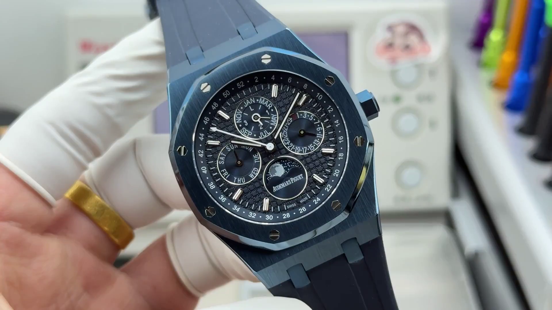 AP 26579CS.OO.1225CS.01 Royal Oak 41MM Blue Rubber Strap 1:1 Clone - QualitySwissReplica