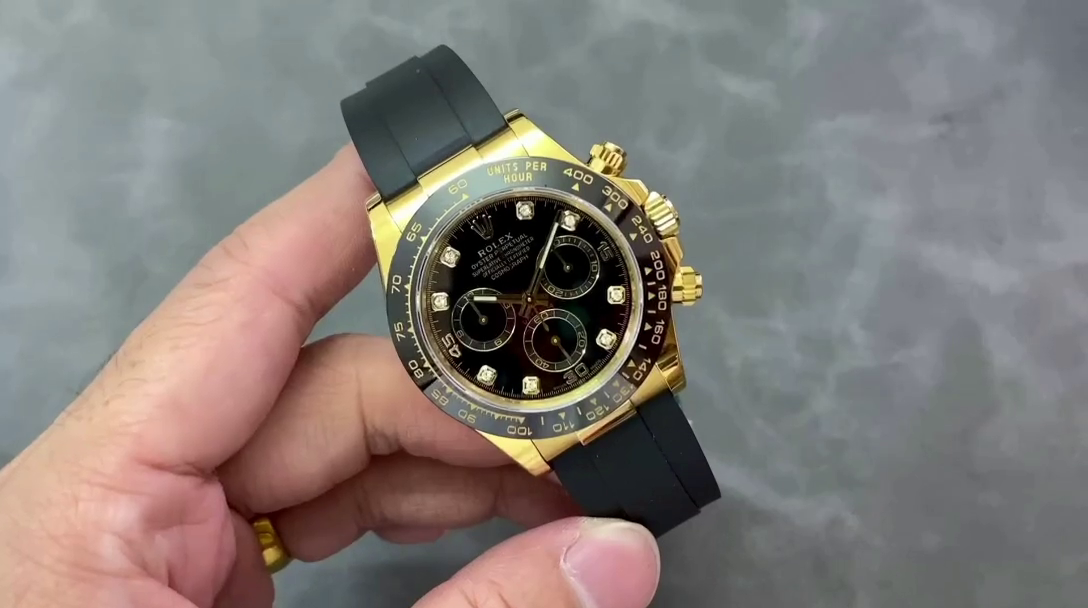 Rolex Daytona 116518LN Black Diamond Dial 40mm Mens Replica Watch - QualitySwissReplica