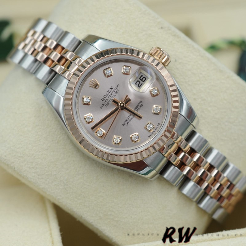 Rolex Datejust 179171 Pink Diamond Dial Fluted Bezel 26MM Lady Replica Watch - QualitySwissReplica