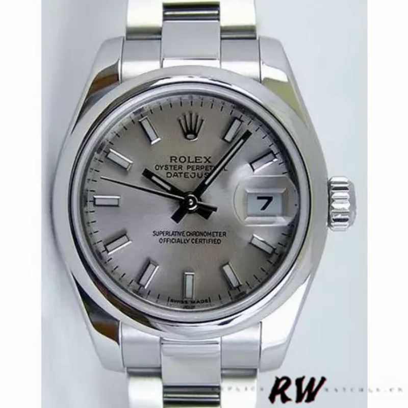 Rolex Datejust 179160 Silver Index Dial Domed Bezel 26MM Lady Replica Watch - QualitySwissReplica