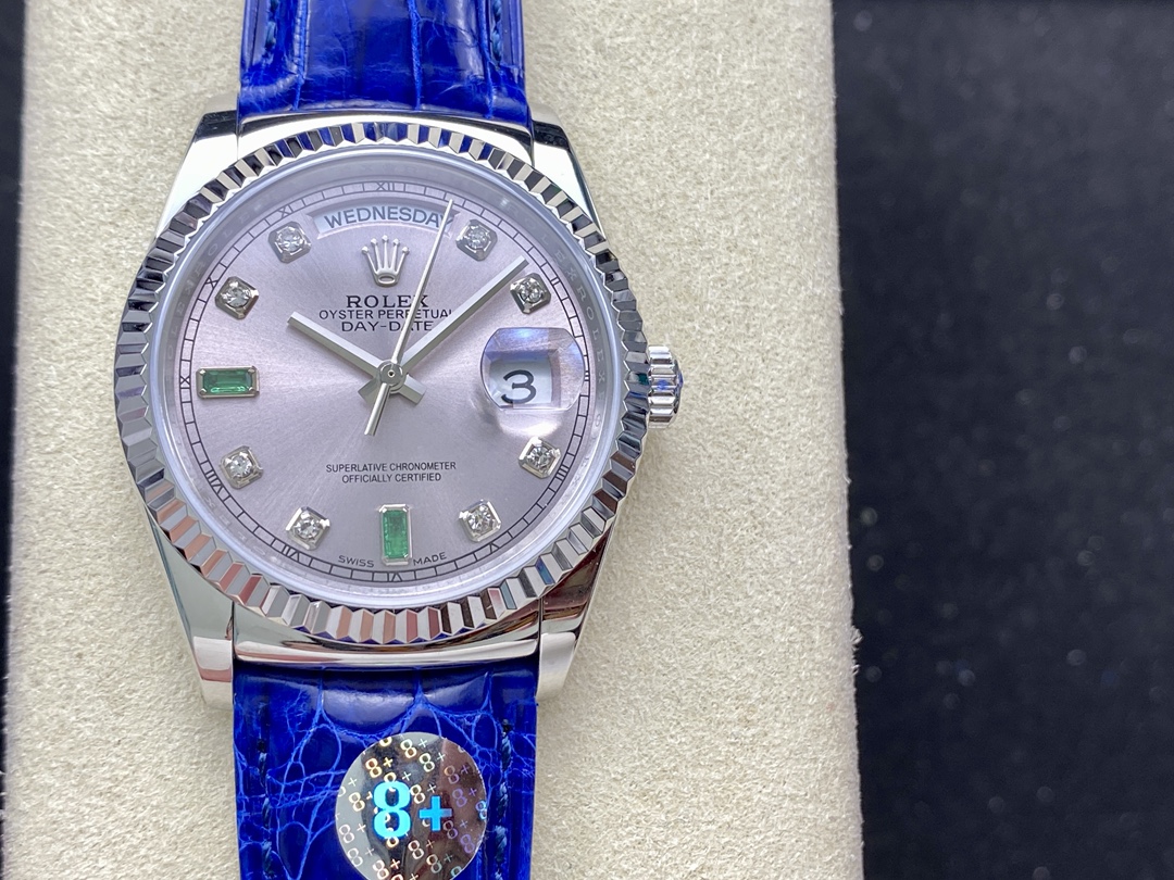 Rolex Day Date 36 White Gold Diamond Rhodium Dial 118139 0053 - QualitySwissReplica