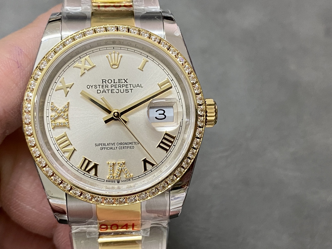 Rolex Datejust 36 Silver Roman Diamond M126283RBR 0018 - QualitySwissReplica