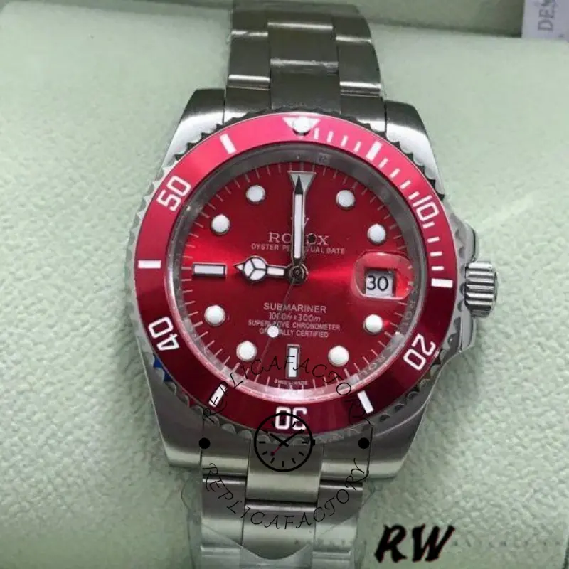 Rolex Submariner 116610 Stainless Steel 40MM Red Dial Mens Replica Watch - QualitySwissReplica