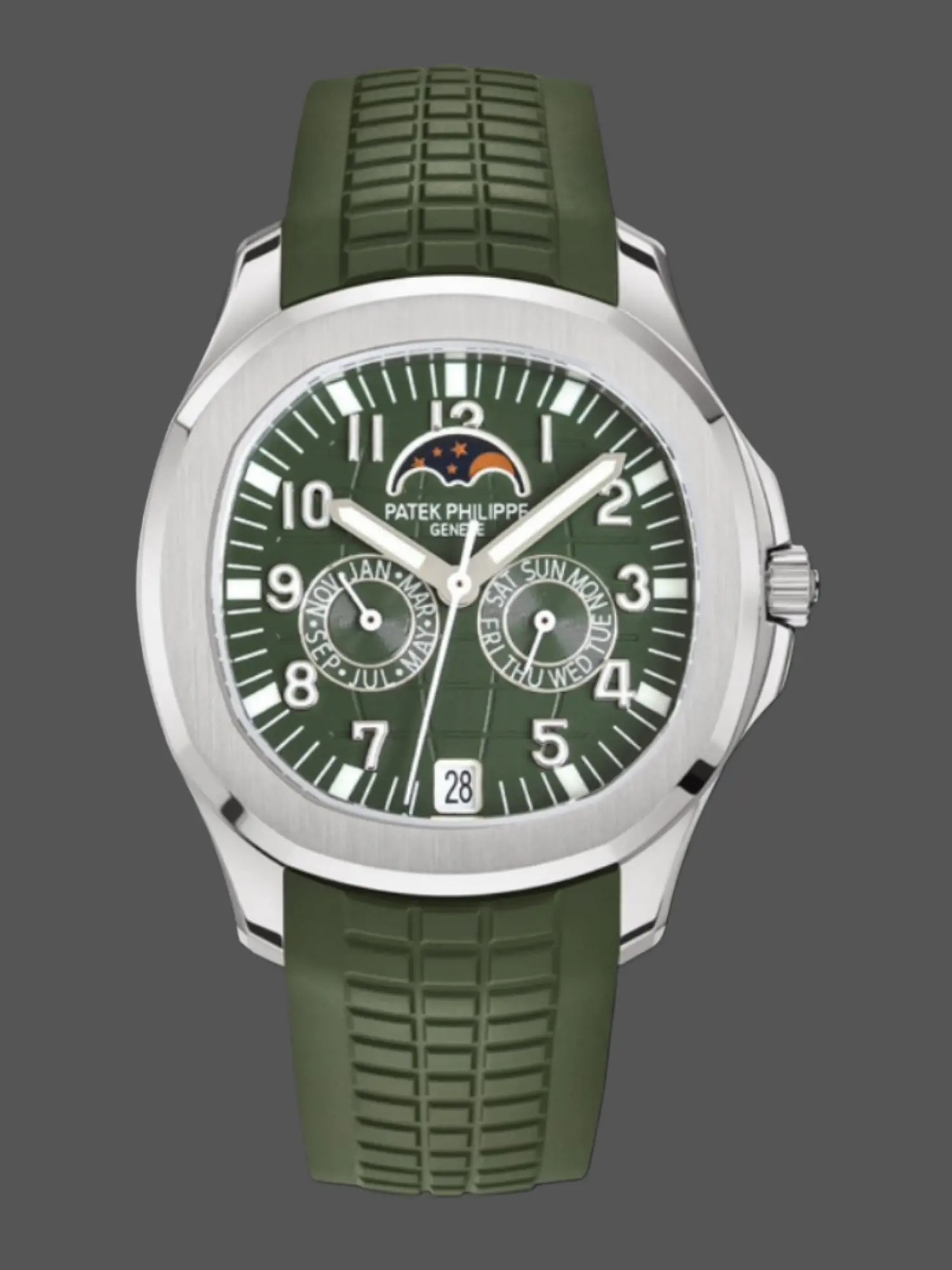 Patek Philippe Aquanaut 5261R Replica Green Dial Annual Calendar - QualitySwissReplica