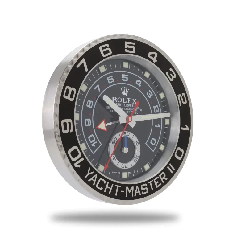 Rolex Yacht Master ll Black Wall Clock - QualitySwissReplica