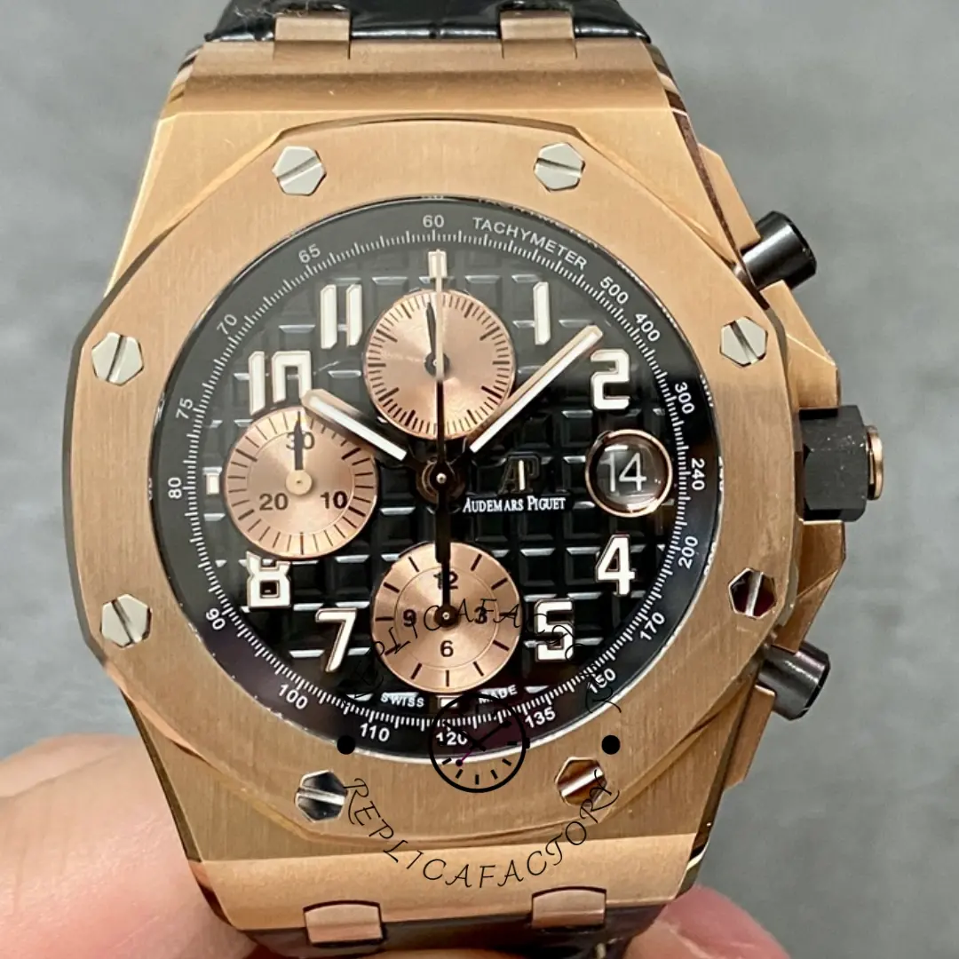 AP 26470OR.OO.A002CR.02 Replica Royal Oak Offshore 42 Black Mega Tapisserie Dial - QualitySwissReplica