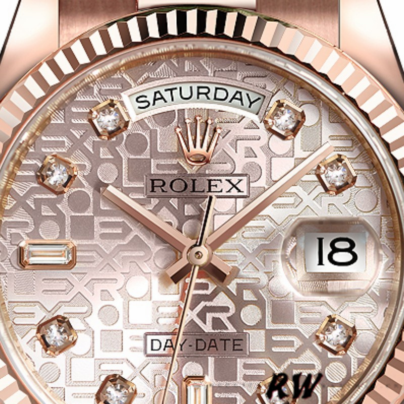 Rolex Day-Date 118235 Pink Jubilee dial 36mm Lady Replica Watch - QualitySwissReplica