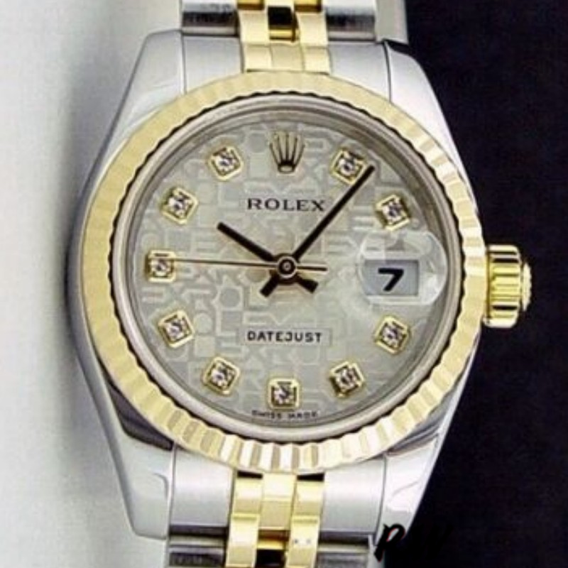 Rolex Datejust 179173 Silver Jubilee Diamond Dial Fluted Bezel 26MM Lady Replica Watch - QualitySwissReplica
