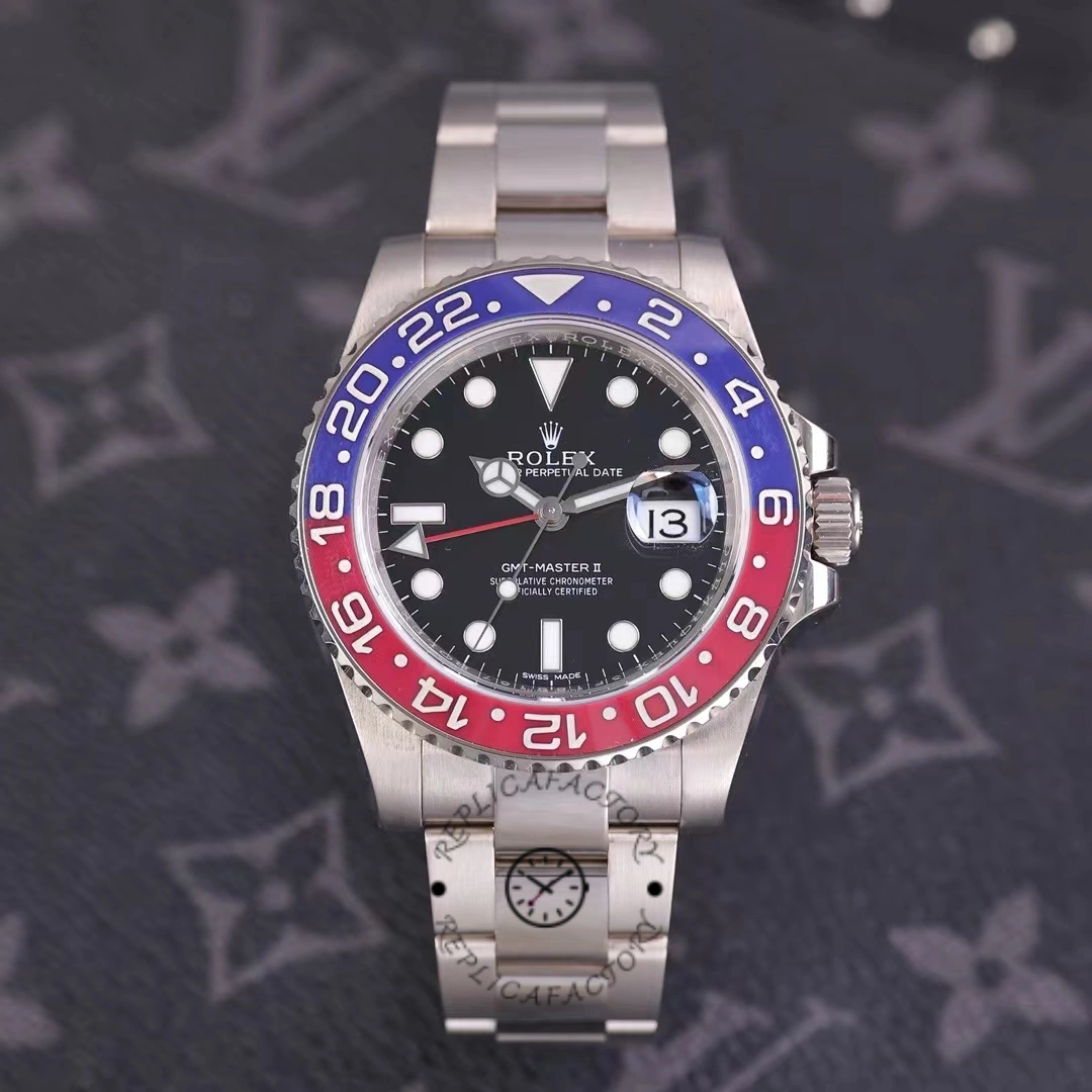 Rolex GMT Master II 116719BLRO White Gold Pepsi Black Dial 40mm Mens Replica Watch - QualitySwissReplica