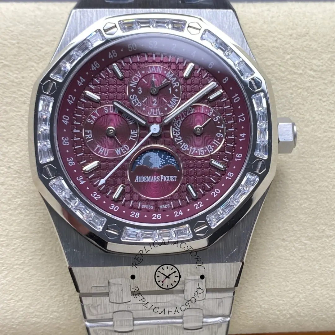 AP Royal Oak Perpetual Calendar 1:1 Clone 26598BC.ZZ.1220BC.01 Diamond Bezel - QualitySwissReplica