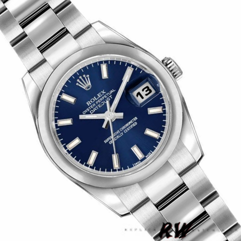 Rolex Datejust 179160 Blue Index Dial Domed Bezel 26MM Lady Replica Watch - QualitySwissReplica