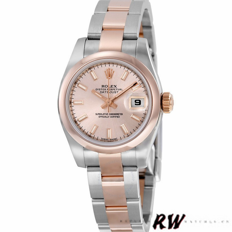 Rolex Datejust 179161 Stainless Steel and Everose Gold Pink Index Dial 26MM Lady Replica Watch - QualitySwissReplica