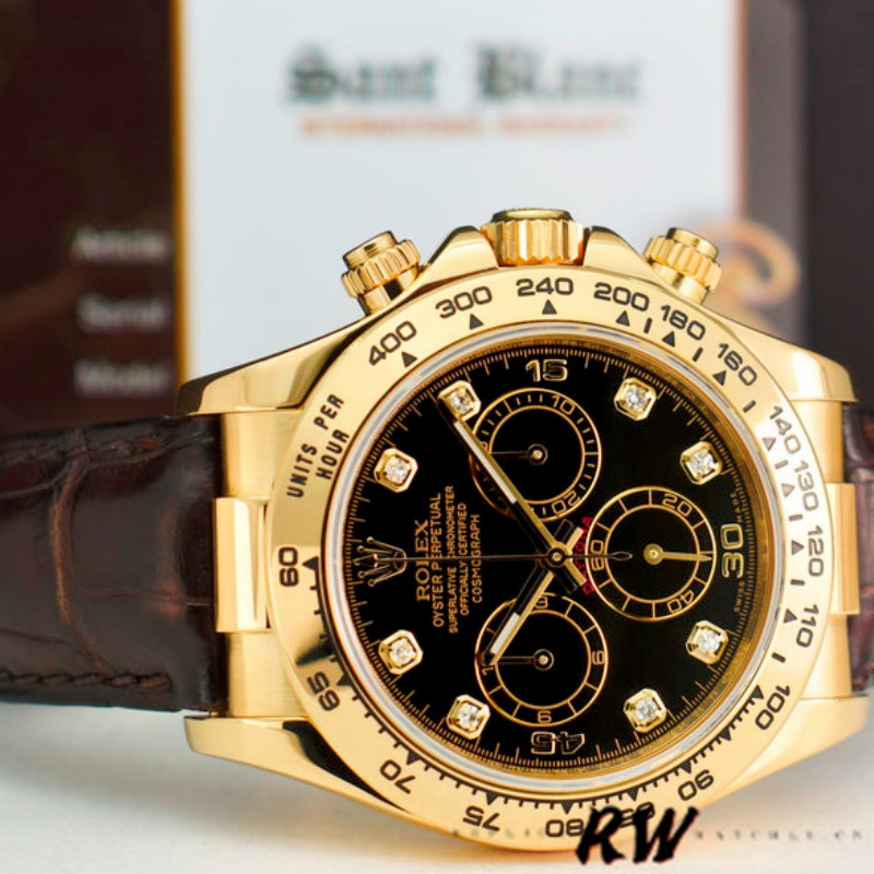 Rolex Cosmograph Daytona 116518 Black Dial 40mm Mens Replica Watch - QualitySwissReplica