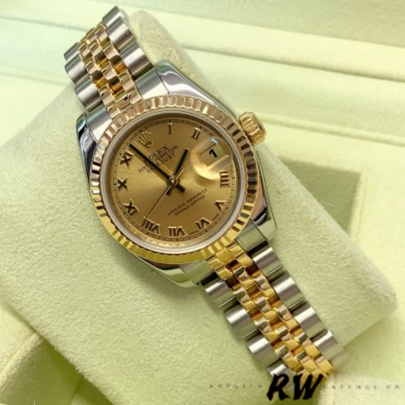 Rolex Datejust 179173 Champagne Roman Numeral Dial 26MM Lady Replica Watch - QualitySwissReplica
