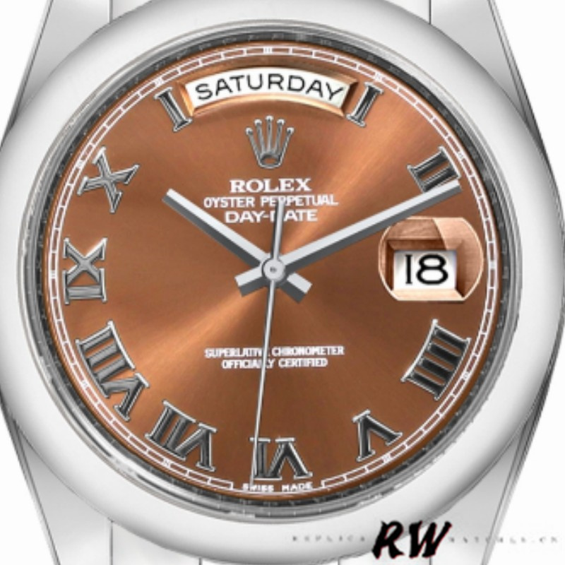 Rolex Day-Date 118209 Copper Brown Dial 36mm Unisex Replica Watch - QualitySwissReplica