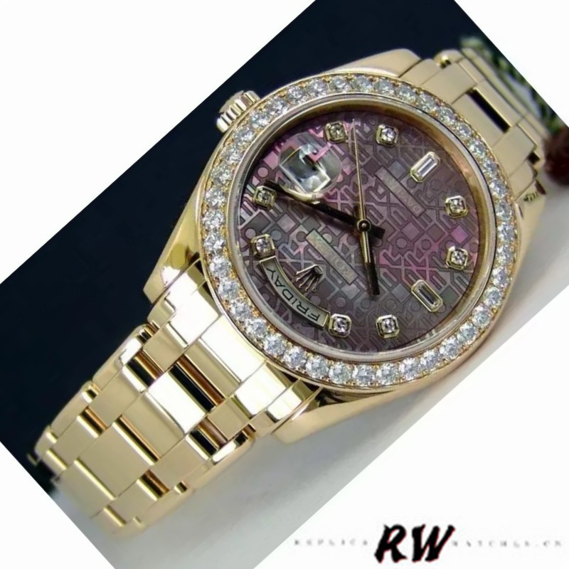 Rolex Day-Date 18948 Dark MOP Diamond Jubilee Dial 39MM Mens Replica Watch - QualitySwissReplica