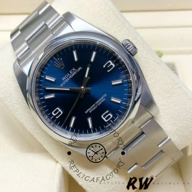 Rolex Oyster Perpetual 116000 Blue Dial 36mm Automatic Unisex Replica Watch - QualitySwissReplica