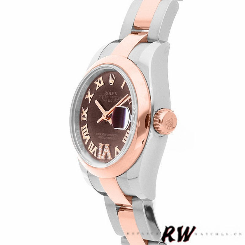 Rolex Datejust 179161 Stainless Steel and Everose Gold Chocolate Brown Dial 26MM Lady Replica Watch - QualitySwissReplica