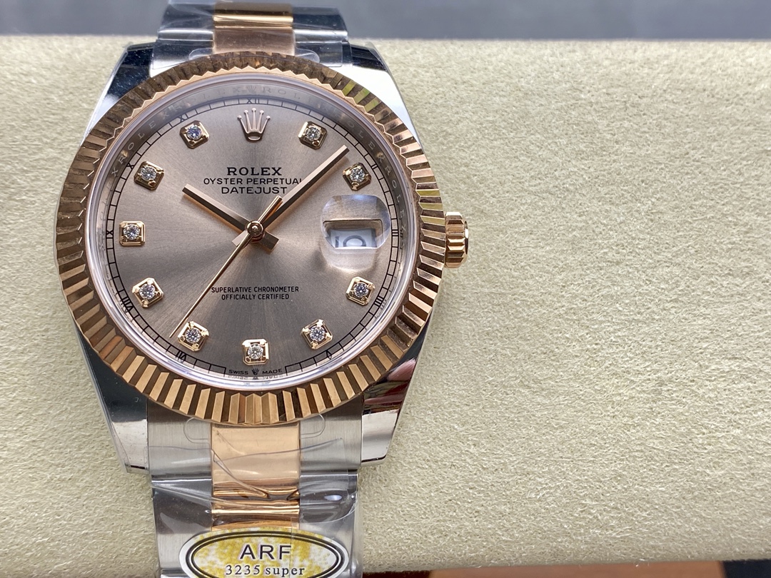 Rolex Datejust 126331 0007 Sundust Diamond Oyster 41mm Steel and Everose Gold Watch - QualitySwissReplica