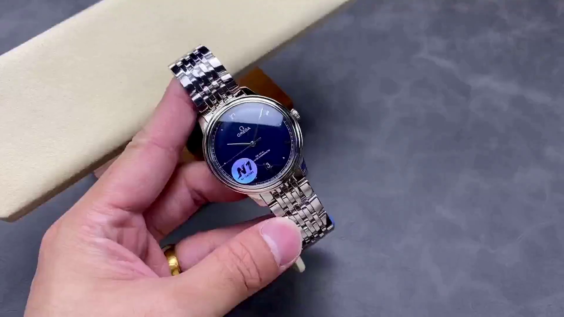 Omega De Ville Prestige Automatic 434.10.40.20.03.001 Blue Dial Clone - QualitySwissReplica