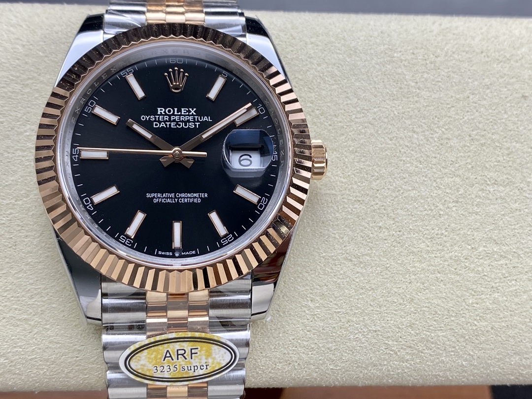 Rolex Datejust 41 Everose Gold Black Dial Jubilee Bracelet 126331 - QualitySwissReplica