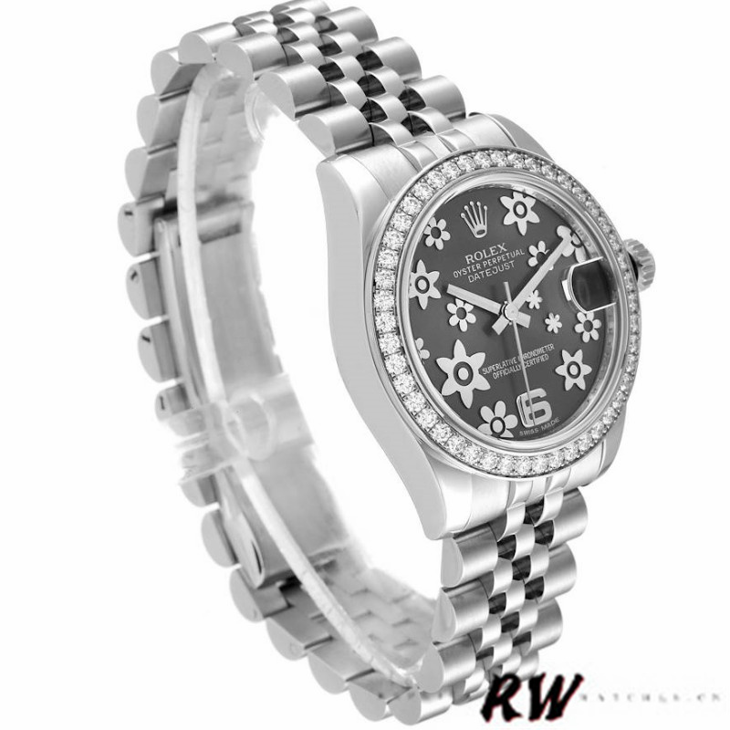 Rolex Datejust 178384 Stainless Steel Floral Dial Diamond 31MM Lady Replica Watch - QualitySwissReplica