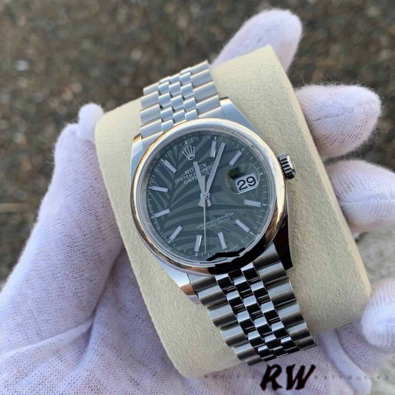 Rolex Datejust 126200 Olive Green Palm Motif Dial 36MM Unisex Replica Watch - QualitySwissReplica