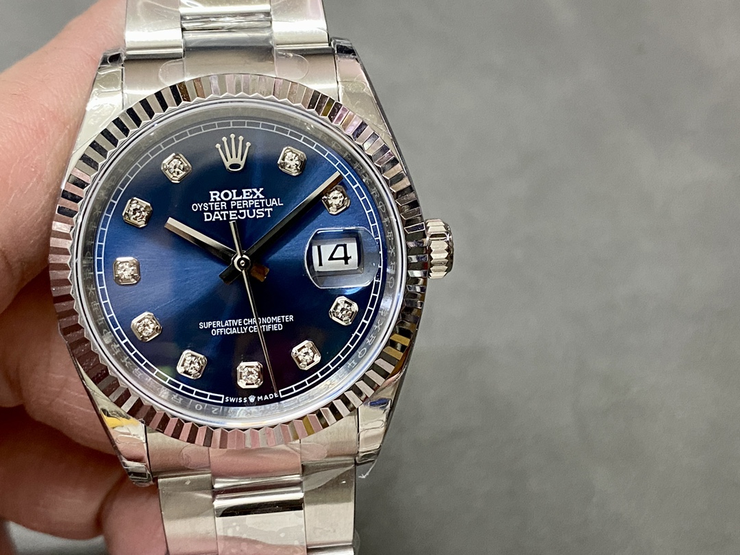 Rolex Datejust 126234 Blue Index Dial Stainless Steel 36MM Unisex Replica Watch - QualitySwissReplica
