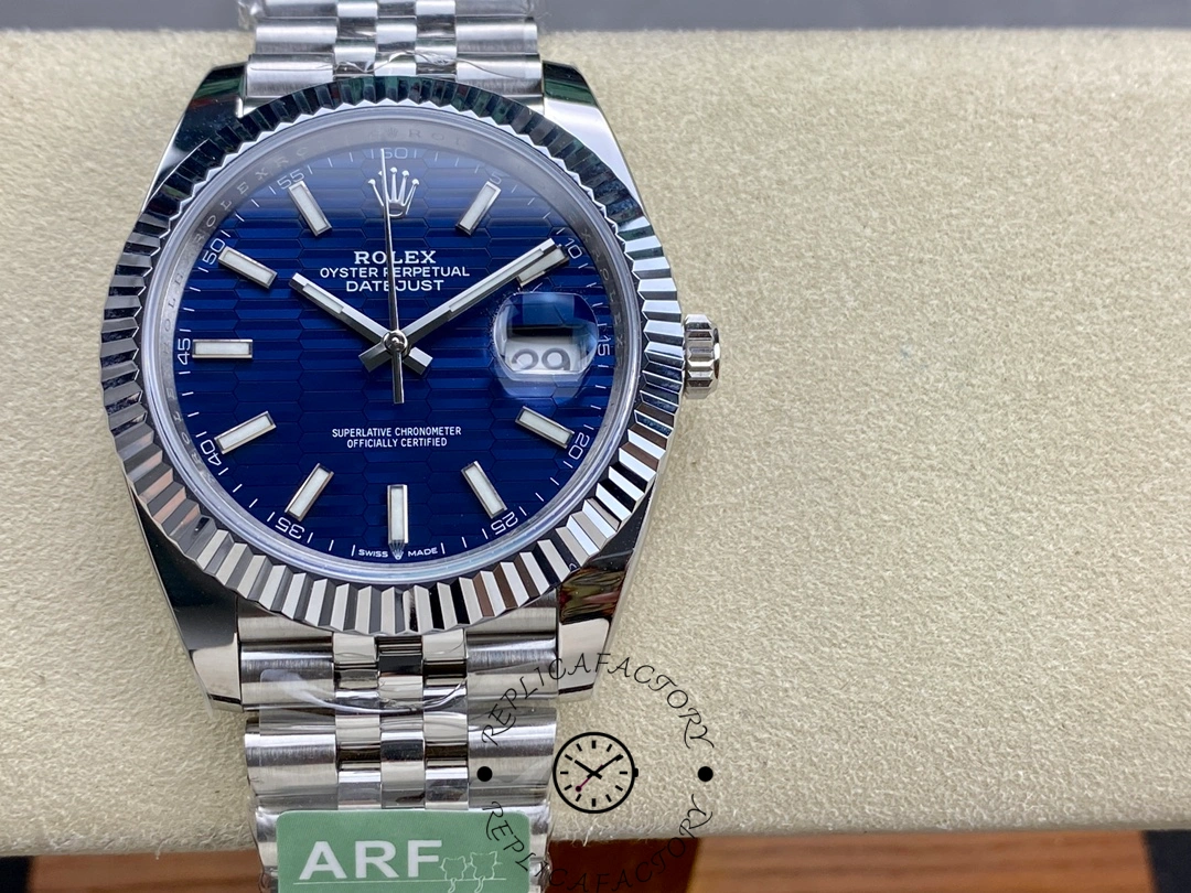 Rolex Datejust 41mm Stainless Steel 126334 Blue Index Jubilee Men's Watch - QualitySwissReplica