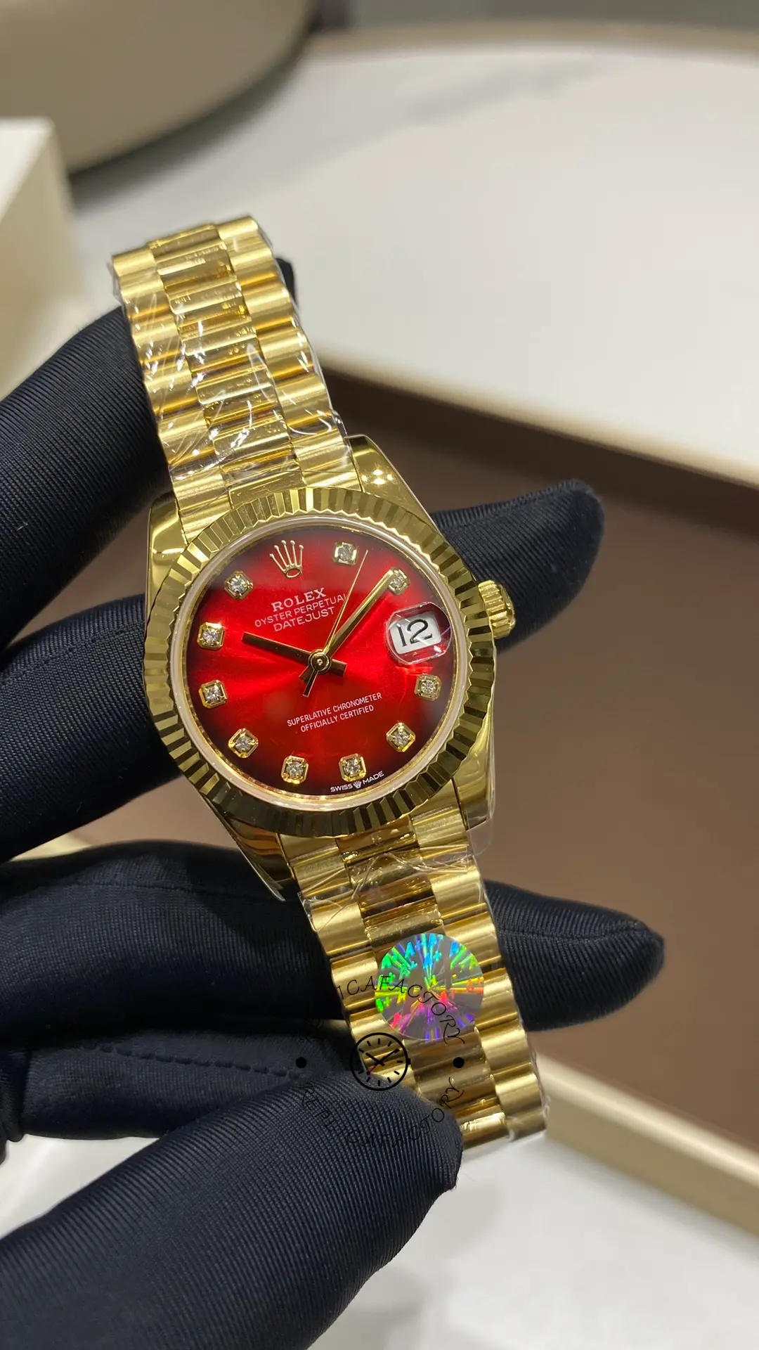 Replica Rolex Datejust 278278-0049 Red Ombré Dial 31 President Strap - QualitySwissReplica