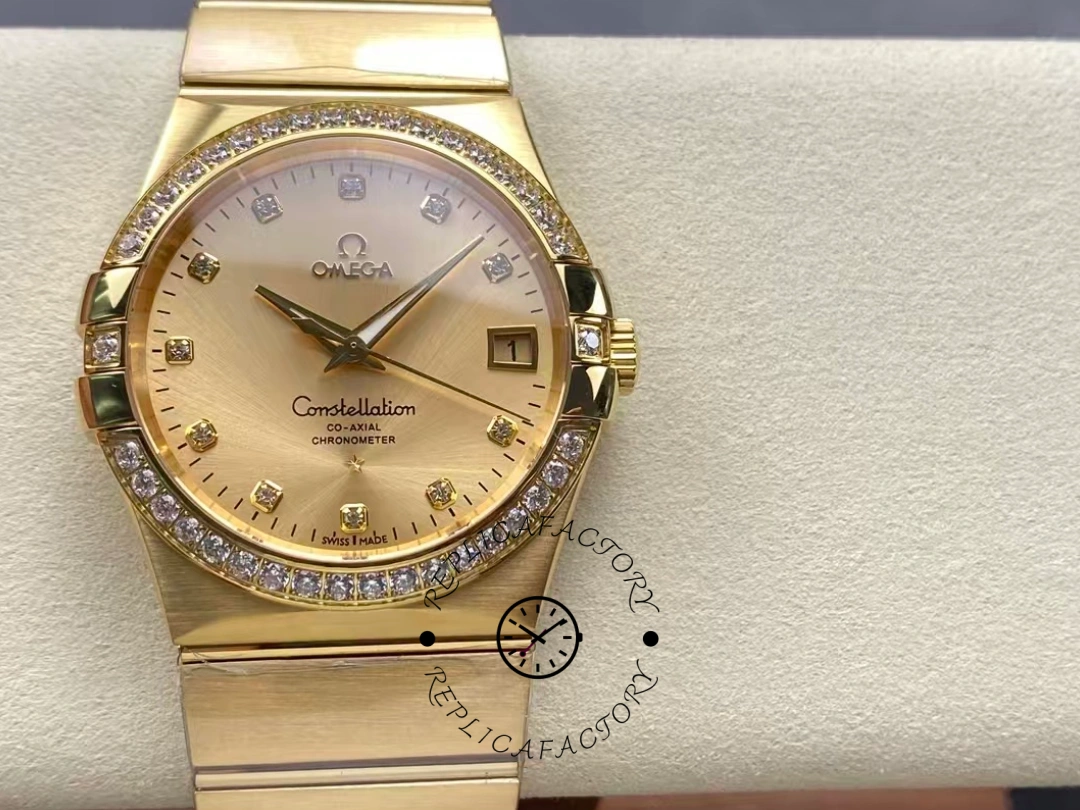 Omega Constellation Chronometer Champagne Dial 123.55.38.21.58.001 Clone - QualitySwissReplica