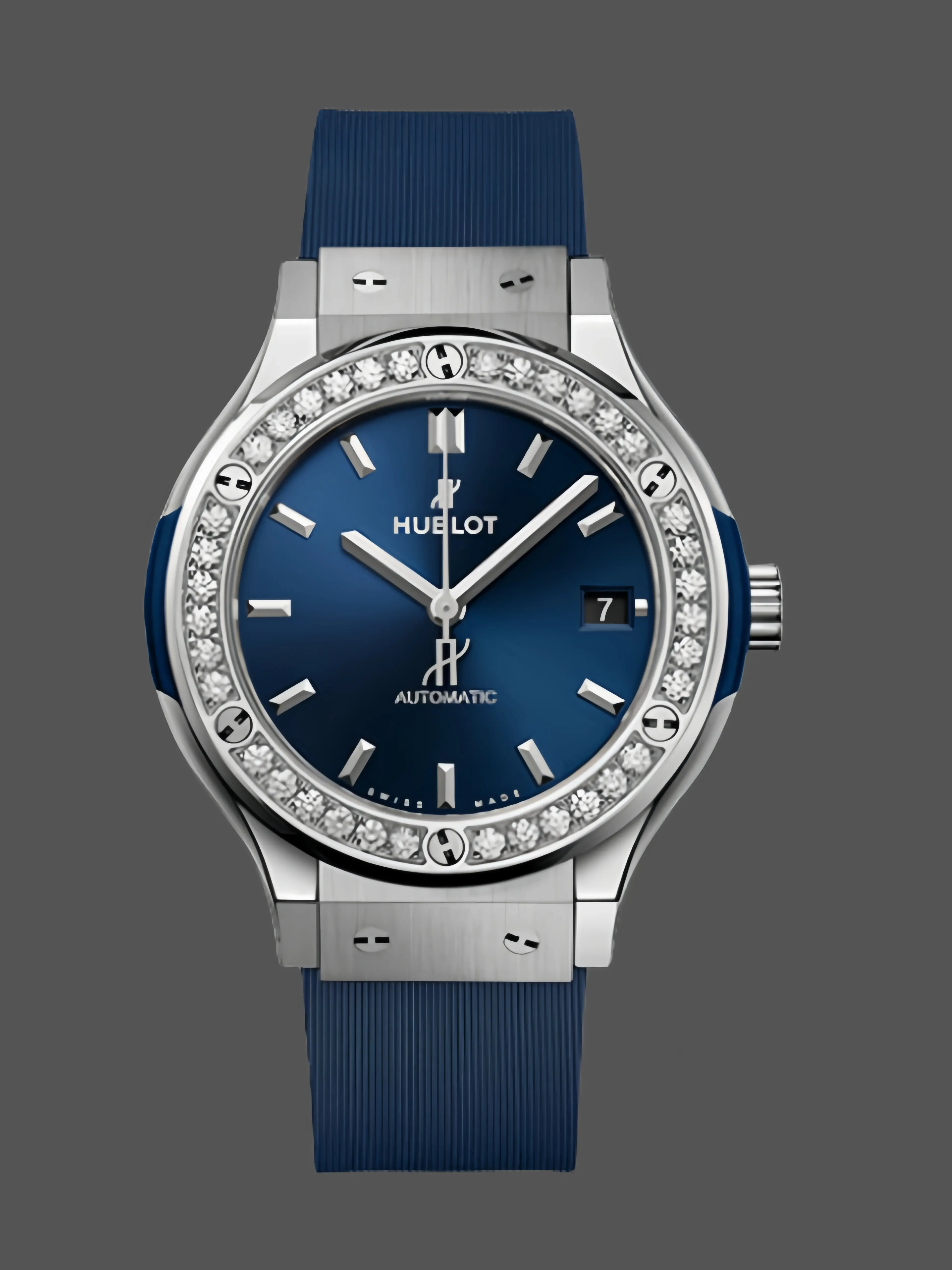 565.NX.7170.RX.1204 Hublot Classic Fusion Titanium Blue Diamonds - QualitySwissReplica