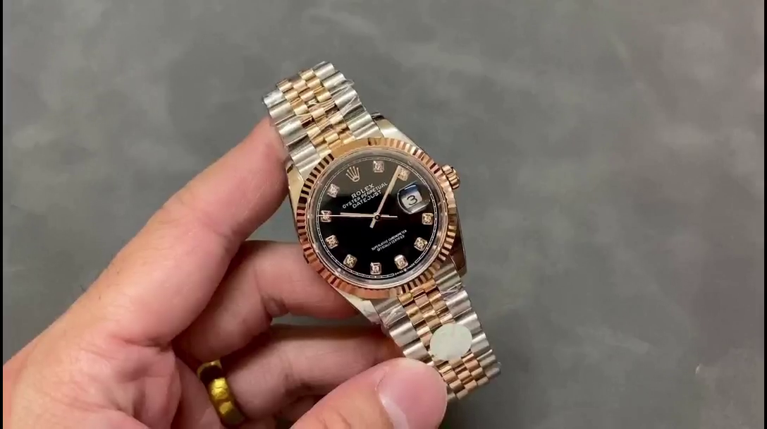 Rolex Datejust 36 Everose Gold Black Diamond Dial M126231 0019 Women's Watch - QualitySwissReplica